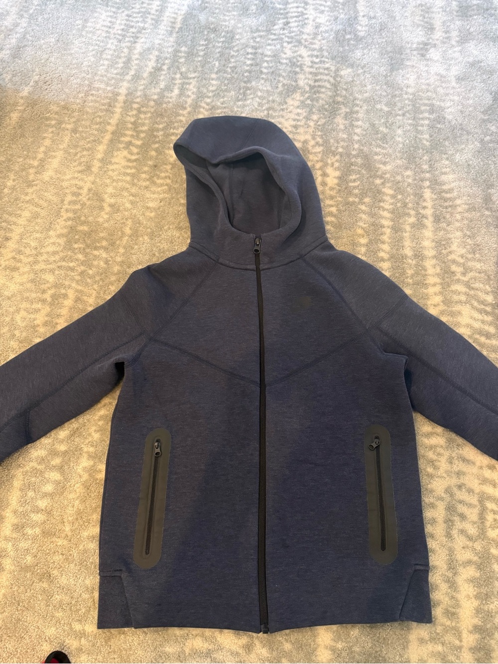 Kids nike tech Hooded Zip-Up Jacket in Navy